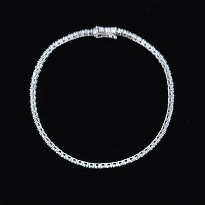 All D Color 2CT Natural Diamond K18 WG White Gold Tennis Bracelet 18 Gold [identification report]