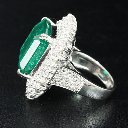 世界上最高质量的MZO哥伦比亚生动绿色20ct emerald pt900白金环[与GRS部门]