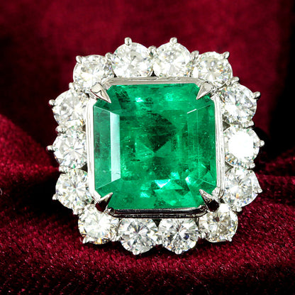 最高质量的哥伦比亚6CT Emerald PT900白金环[GIA差异]
