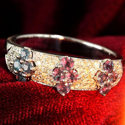 Mystical 0.65ct alexandrite diamond K18 WG white gold ring ring June birthstone 18k gold [with certificate