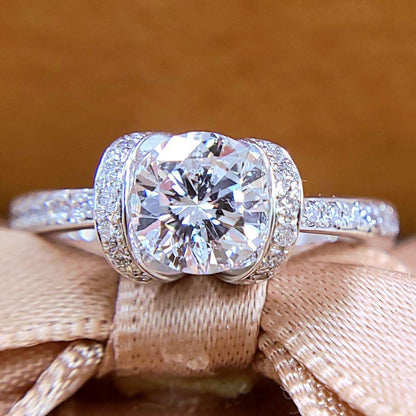 인기있는 디자인! D 컬러 Si 1ct 다이아몬드 PT900 플래티넘 링 링 ring 4 월 출생석 [평가 포함]