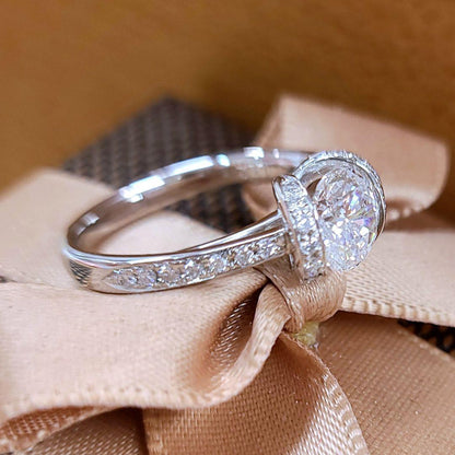 인기있는 디자인! D 컬러 Si 1ct 다이아몬드 PT900 플래티넘 링 링 ring 4 월 출생석 [평가 포함]