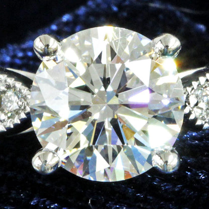 世界上最高质量的1CT D如果3Ex钻石PT900白金戒指四月诞生石[GIA评估]