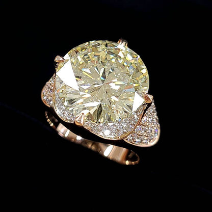 壓倒性的捲10.467CT天然鑽石K18 PG粉紅色金戒指4月誕生18號黃金[中央珠寶研究所評估]