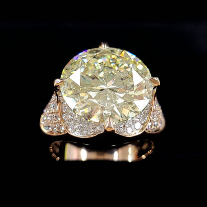 压倒性的卷10.467CT天然钻石K18 PG粉红色金戒指4月诞生18号黄金[中央珠宝研究所评估]