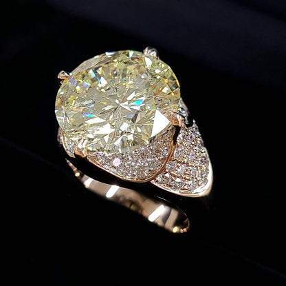 压倒性的卷10.467CT天然钻石K18 PG粉红色金戒指4月诞生18号黄金[中央珠宝研究所评估]