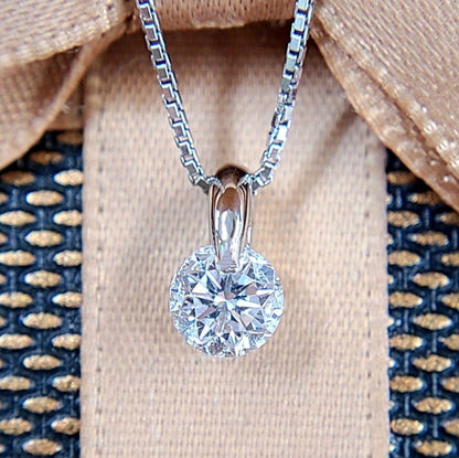 G color SI1 0.5ct diamond platinum one-piece pendant necklace with April birthstone [with certificate].