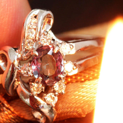 Color drastic change 0.34ct alexandrite diamond Pt900 platinum ribbon ring ring June birthstone [with certificate].