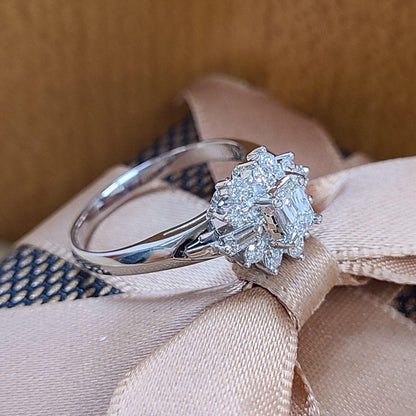 Rare! Chris-cut natural diamond G VS2 Pt900 platinum ring ring with April birthstone certificate