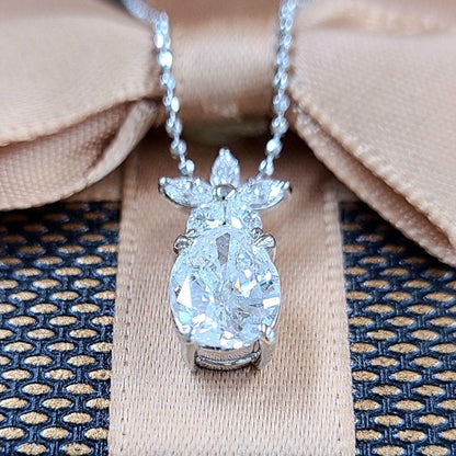 1ct Natural Diamond Pear Shape H SI Pt900 Platinum Pendant Necklace with April Birthstone Certificate