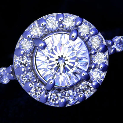 激テリ！ 0.3ct ビーナスアローカット ダイヤモンド Pt900 プラチナ VENUS ARROWS ヘイロー リング 指輪 4月の誕生石 【鑑定書付】