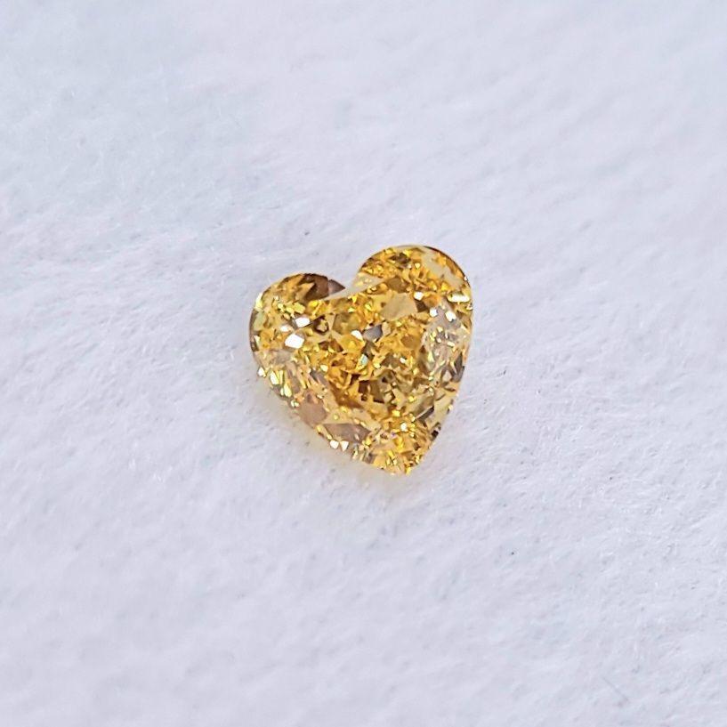 最高級！ GIA 鑑定書付 0.5ct イエロー オレンジ ダイヤモンド ハート