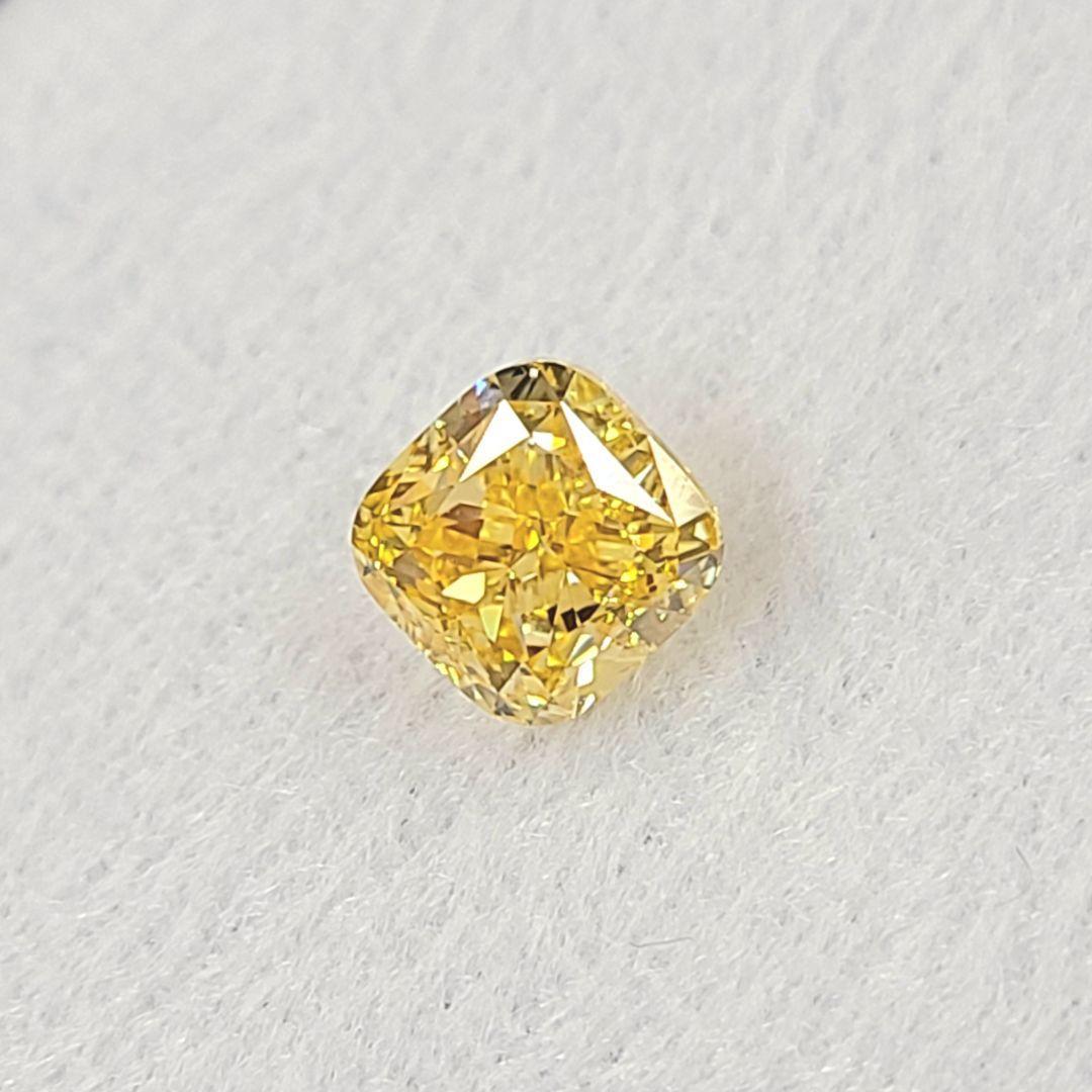 GIA 鑑定書付】 1ct ファンシー インテンス オレンジ イエロー