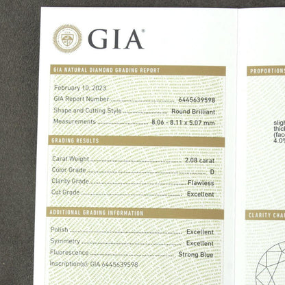 Japan's lowest price warranty complete intact and scentlessness and indicating point for generations 2CT D FL 3EX Diamond loose Nude stone [GIA grading report]