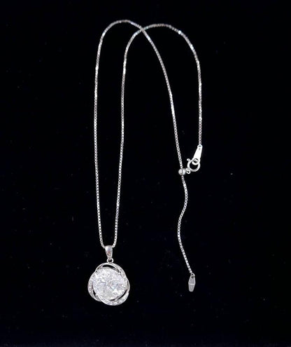 Ultra-rare and extremely inexpensive! Large 10.23ct natural diamond Pt900 platinum pendant necklace with April birthstone certificate.