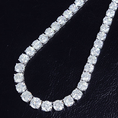 50ct Up Natural Diamond K18 White Gold Gradation Tennis Necklace April Stone 18 Gold [CGL정렬로]