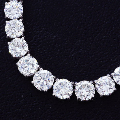 50ct Up Natural Diamond K18 White Gold Gradation Tennis Necklace April Stone 18 Gold [CGL정렬로]