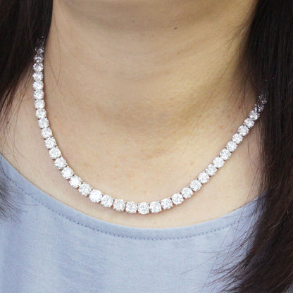 50ct Up Natural Diamond K18 White Gold Gradation Tennis Necklace April Stone 18 Gold [CGL정렬로]