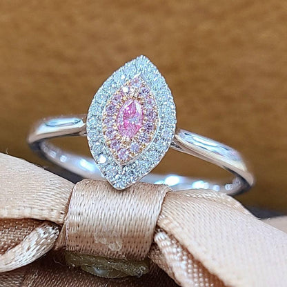 Marquise Pink Diamond Diamond Pink Sapphire K18 K18WG White Gold K18PG Pink Gold Ring Ring 18k Gold April Birthstone (with certificate)