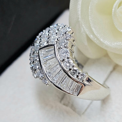 dazzling glitter☆ Pt900 platinum ring with 2ct natural diamonds (with certificate of authenticity)