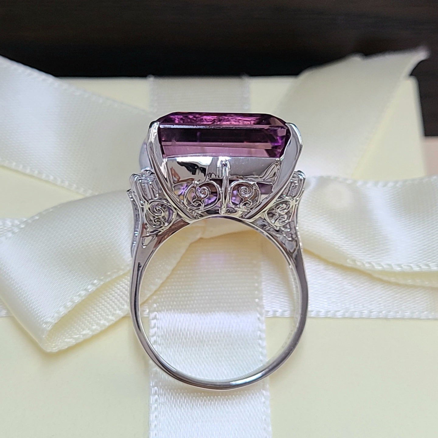 希少 大粒 19.32ct 天然 アメトリン ダイヤモンド Pt900 プラチナ