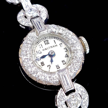 Waltham Hand -Rolled Diamond Watch Antique Watch