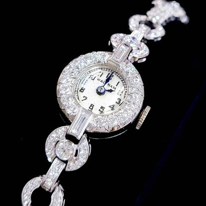 Waltham Hand -Rolled Diamond Watch Antique Watch