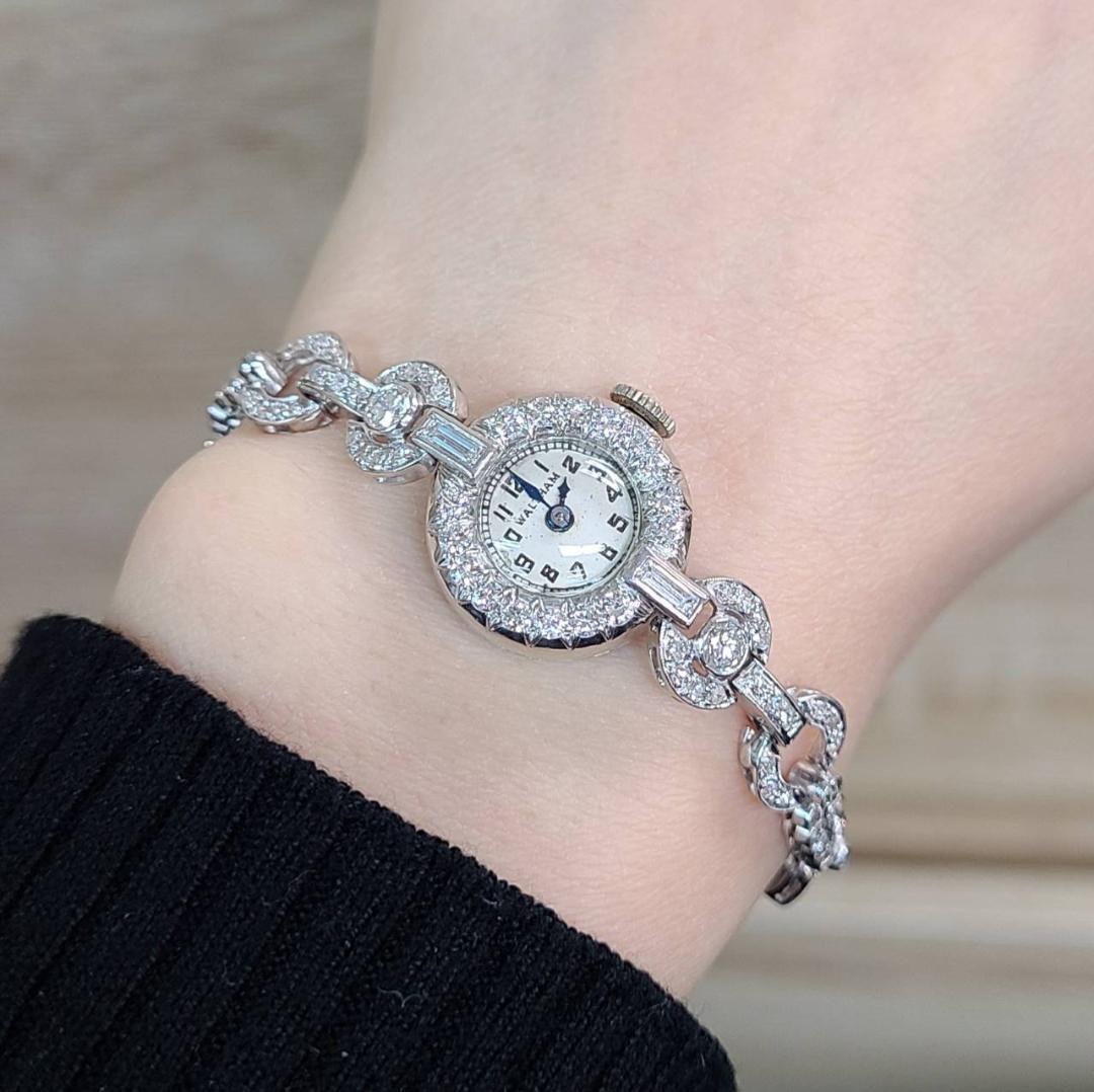 Waltham Hand -Rolled Diamond Watch Antique Watch