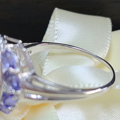 神秘著色天然Ametrin Tanza Night Diamond Ring K18 WG白金18金戒指[差異]