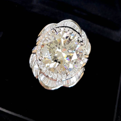 絕對存在12.6CT天然鑽石Platinum PT900戒指四月誕生石[與中央珠寶研究所評估]