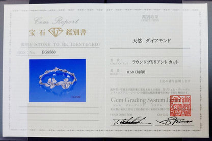 Elegant! 0.5ct Natural Diamond K18 WG White Gold 18k Gold Bracelet with April Birthstone [Certificate of Authenticity].