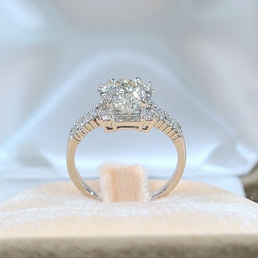1.5ct SI 天然 ダイヤモンド オーバルカット プラチナ Pt900 リング