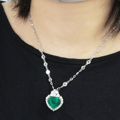 세계 최고 품질 10.88ct Columbia Muzo 's Natural Emerald 11.48ct Natural Diamond Platinum PT900 펜던트 PT850 목걸이