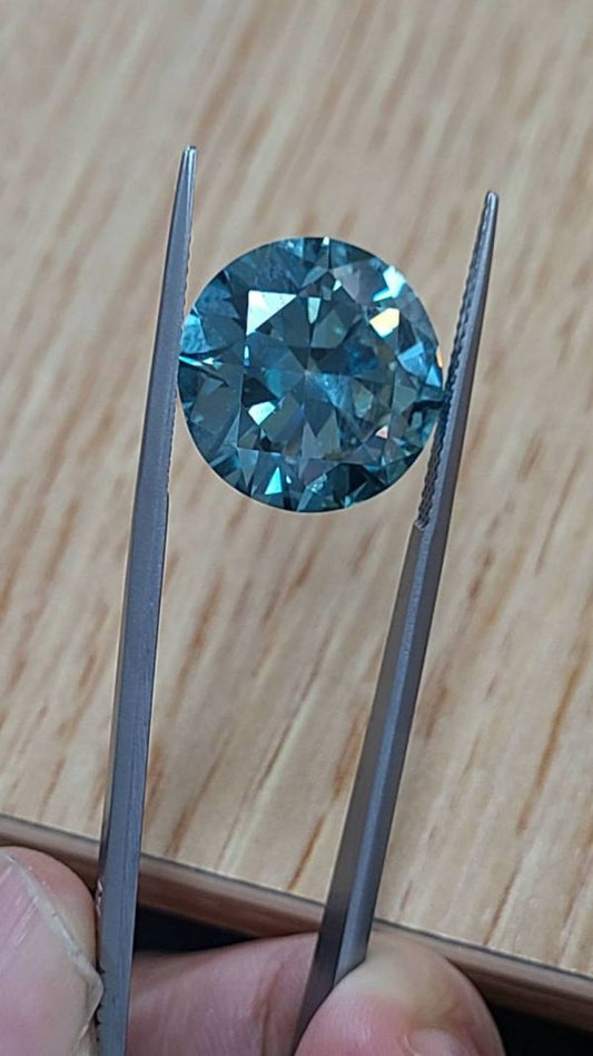 Super rare! Large grains 12.45ct vs IRRADIATED GREEN Natural Diamond loose 【grading report]