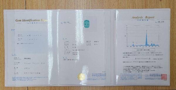 PT900/PT850 パライバトルマリンTL0.278 Ｄ0.08 鑑別書