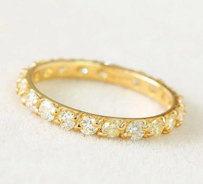 Eternal Love Symbol 1CT Natural Diamond K18 Yellow Gold Full eternity Ring Ring [identification report]