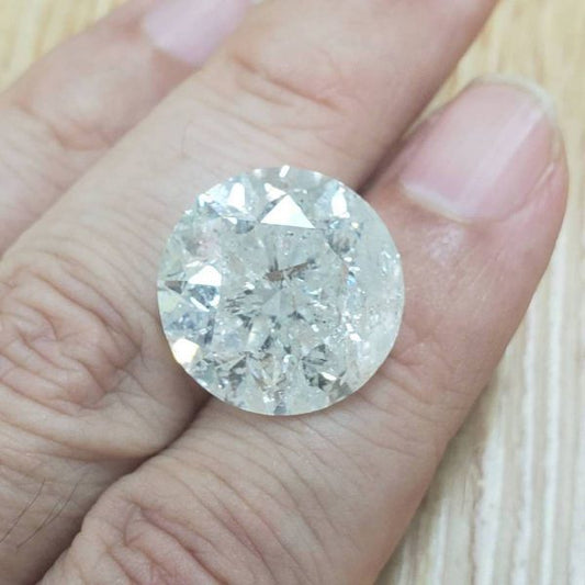 매우 희귀 한 큰 곡물 21.8ct H 컬러 I-1 좋은 천연 다이아몬드 루스 누드 스톤 [평가와 함께]