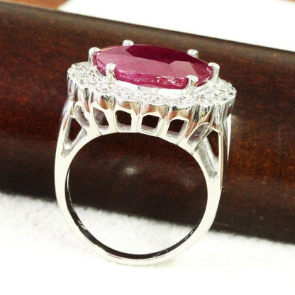 Myanmar Unheated 11.56ct Natural Ruby and Natural Diamond PT900 Platinum Ring with AIGS Certificate