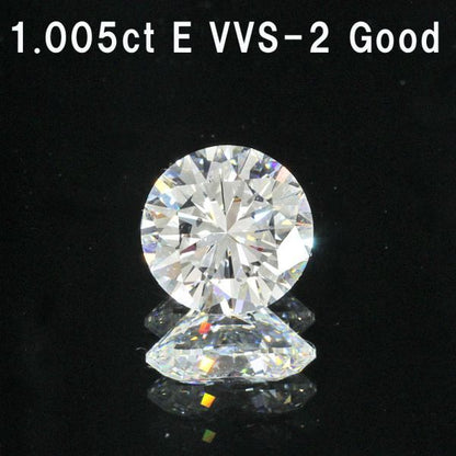 1.005ct E Color VVS-2 GOOD Natural Diamond loose Round Brantant Cut [CGLAppraisal]