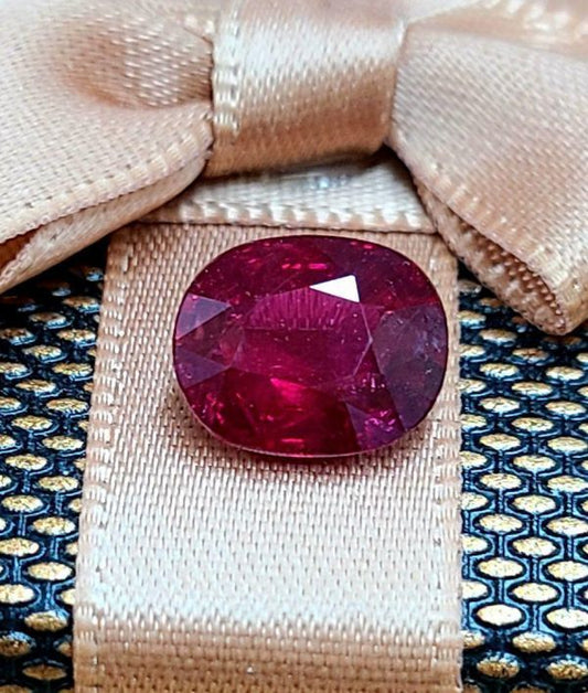 The highest quality! Rare Mozambique large grain non -heated no heat 3.4ct Pigeon Blood Natural Ruby loose [AIGS identification book]